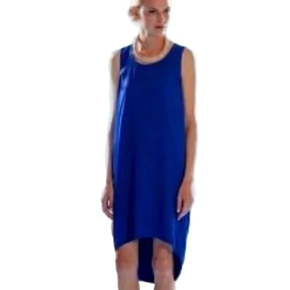 Elk Minimalist Lagenlook Shift Dress High Low XL Sleeveless Modern Scandi Girl